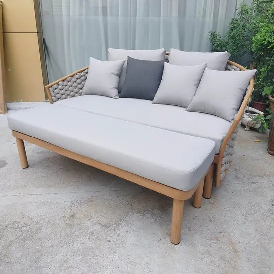 Cheap Simple Design Sun Bed Rattan Sofa Bed Outdoor Furniture Outdoor