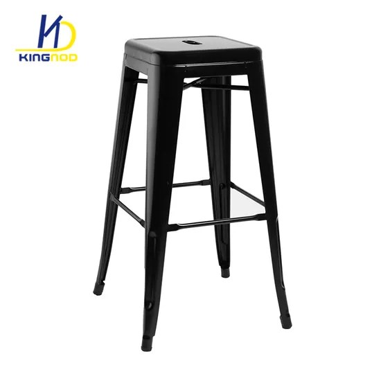 Wholesale Metal Bar Stool High Bar Chair with Wood Board Seat China