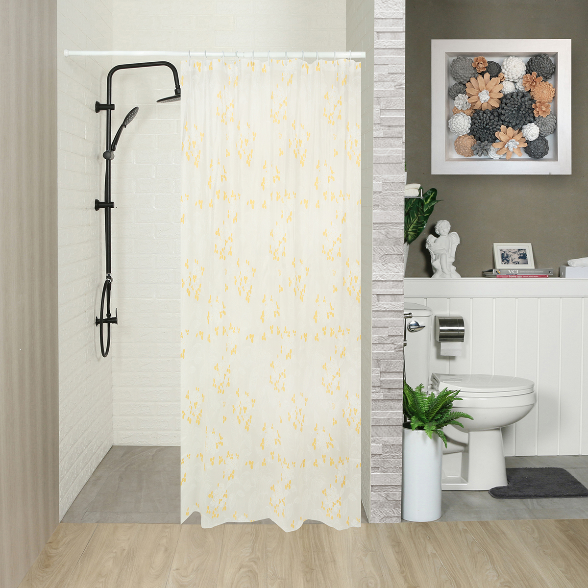 EVA 028 PLASTIC SHOWER CURTAIN EVATEX W.180 x H.180 cms. wspbath