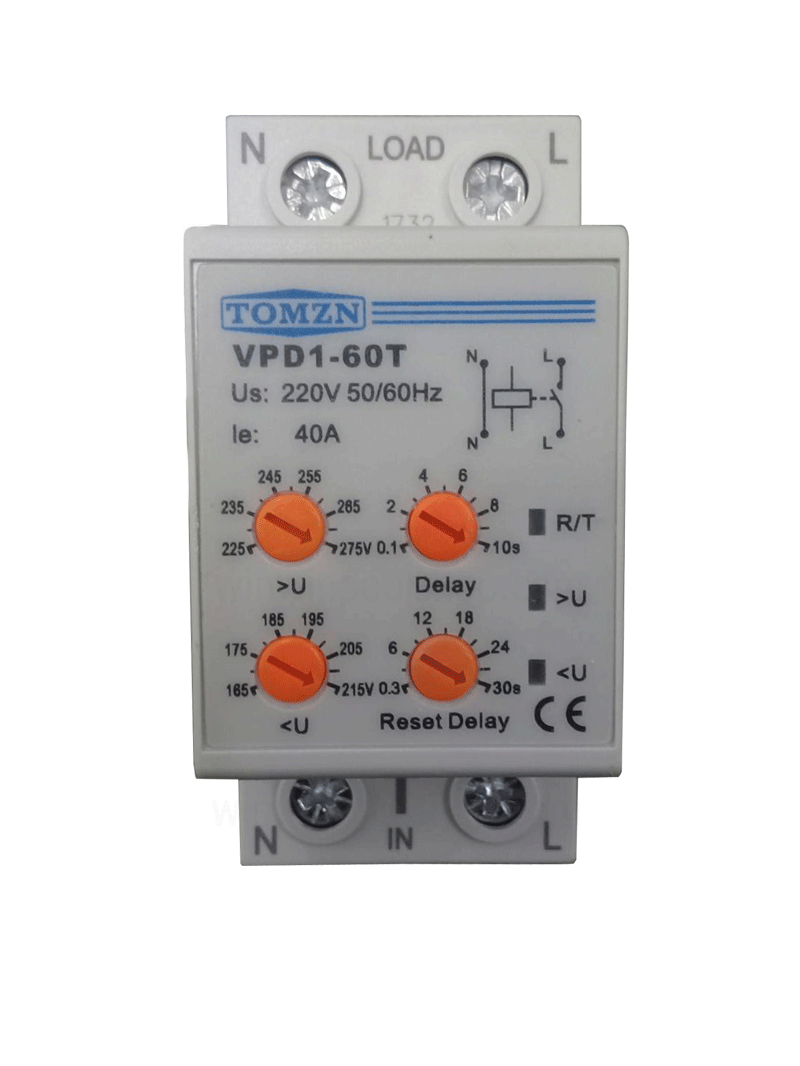 40A reconnect over and under voltage protective relay with
