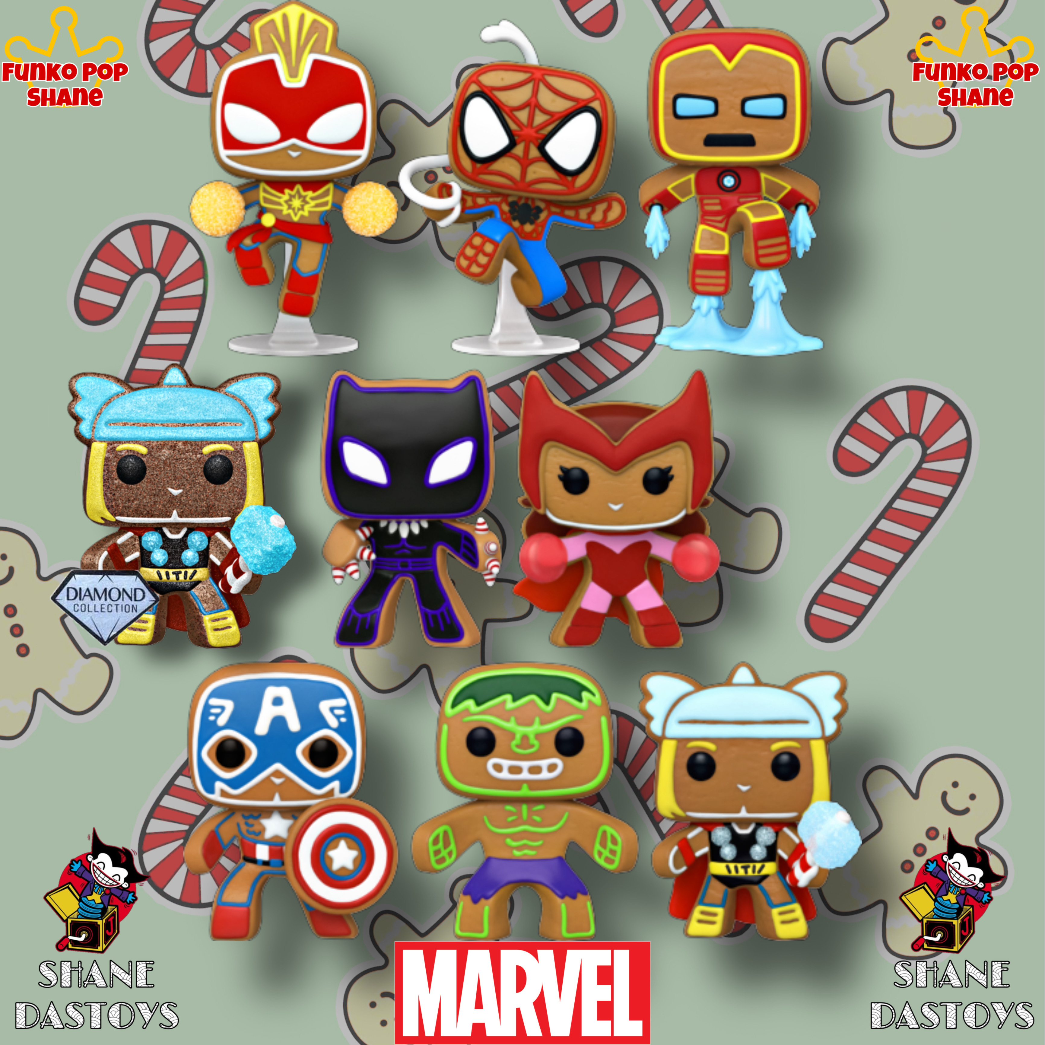 Funko Pop! MARVEL Gingerbread Marvel shanedastoys