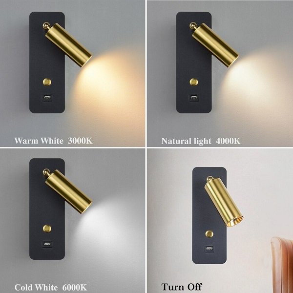 LED Wall Lights With Switch And USB Interface lightgallerydesign