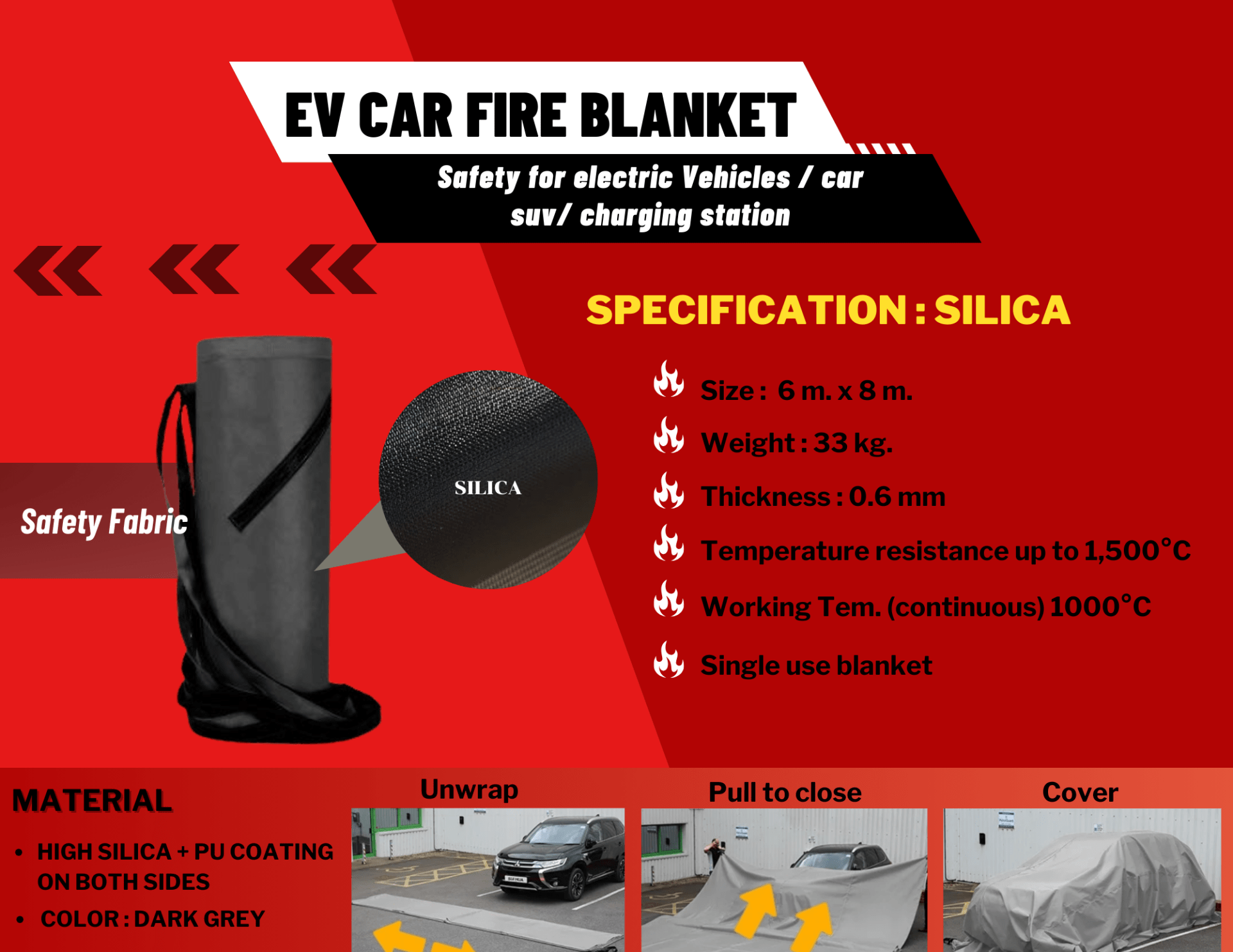 Silica EV Fire Blanket insuretex