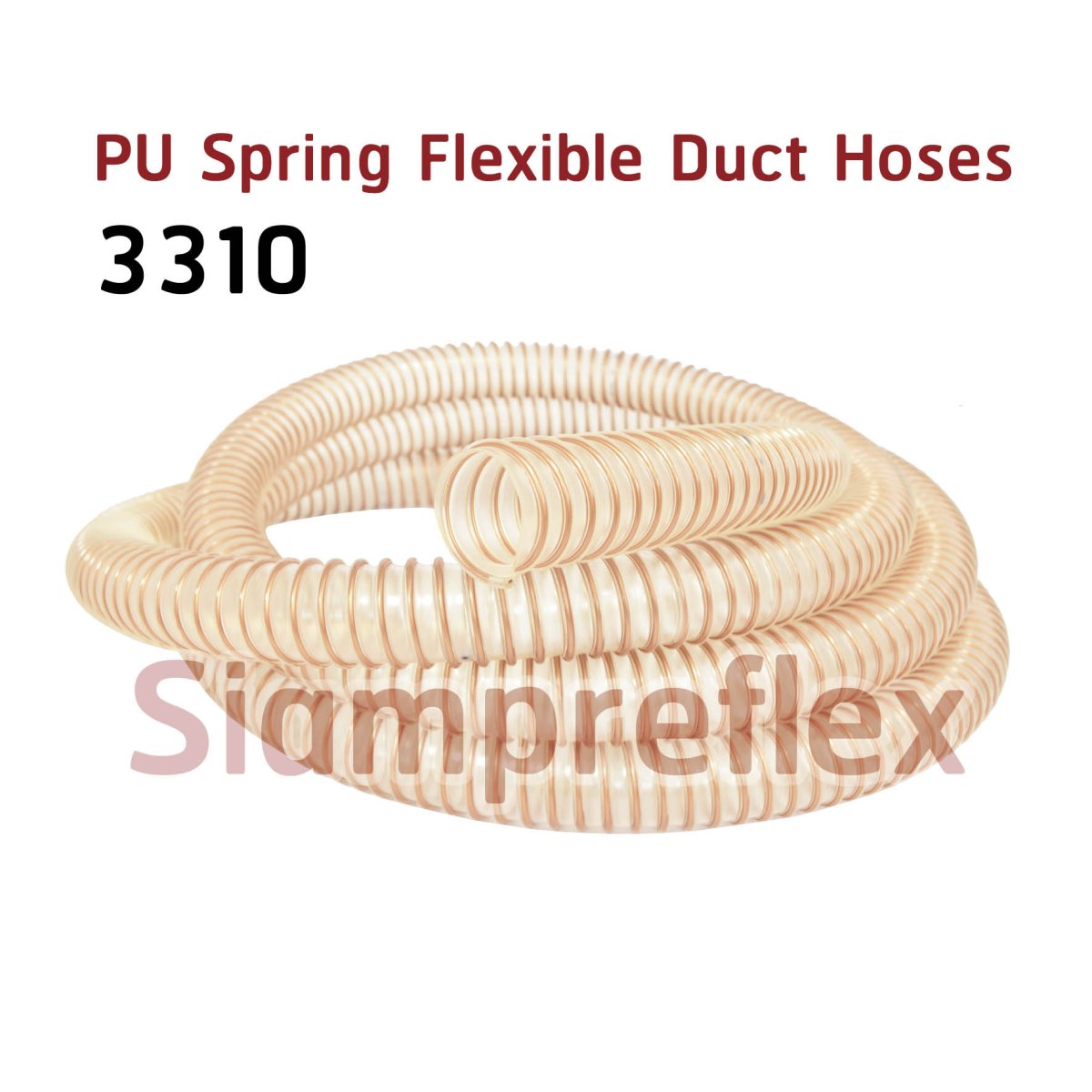 PU Spring Flexible Duct Hoses Polyurethane hose with spiral spring steel wire 3310 siampreflex