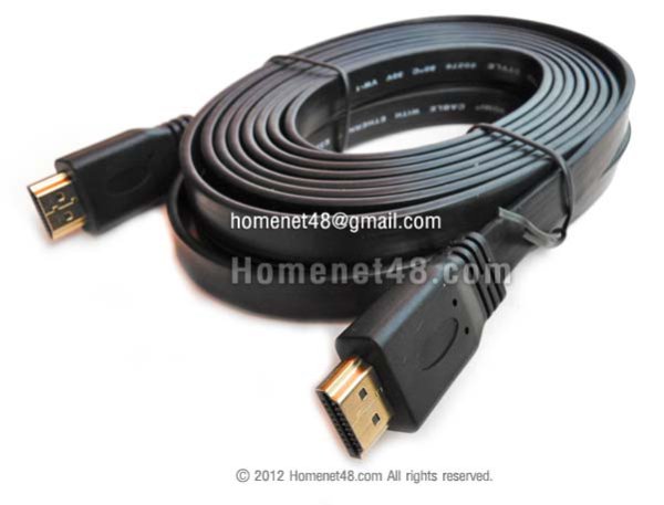 สาย HDMI 1.4 สายแบน 1080p 3D + ยาว 5 เมตร
