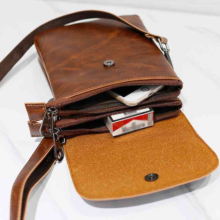 minana / ショルダーバッグ ポシェット メンズバッグ 革 フェイクレザー スマホポーチ ミニバッグ メンズファッション カッコイイ 鞄