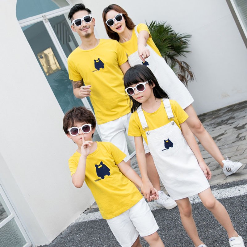 minana / 親子ペア Tシャツ 半袖 トップス 親子お揃い 兄弟 お揃い 大きいサイズ 春夏 パパ ママ