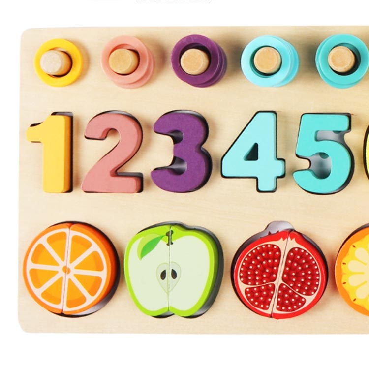 minana / 木のパズル 木製 おもちゃ 数字パズル 知育玩具 果物 フルーツ パズル 積み木 木のおもちゃ 木製玩具 算数 木のおもちゃ