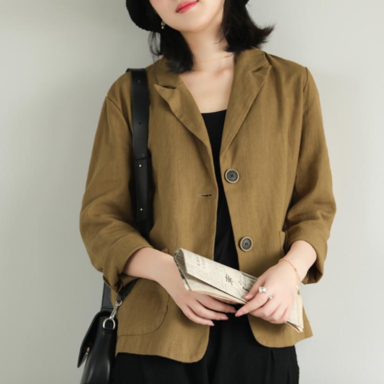 minana / リネンジャケット レディース 春ジャケット リネン カジュアルジャケット テーラードジャケット カジュアル ジャケット