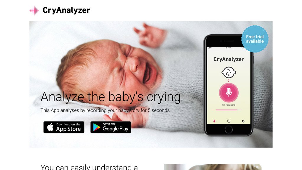 CryAnalyzer音声パターンを分析して赤ちゃんの泣き声を解釈し、80以上の精度で感情状態とニーズを特定するアプリです。 MOGE