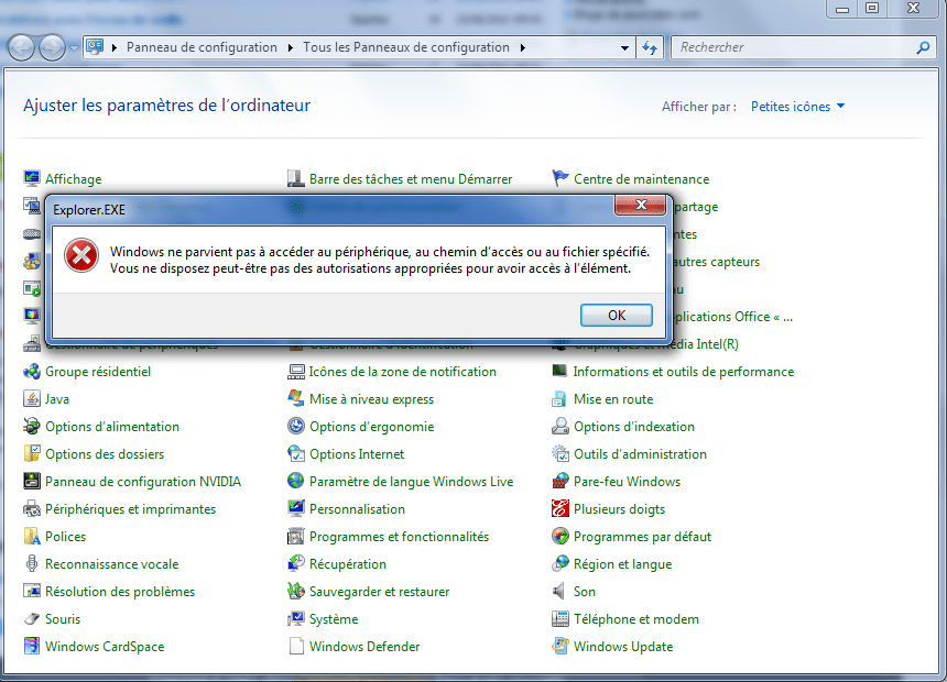Windows ne parvient pas à accédé au Communauté Microsoft