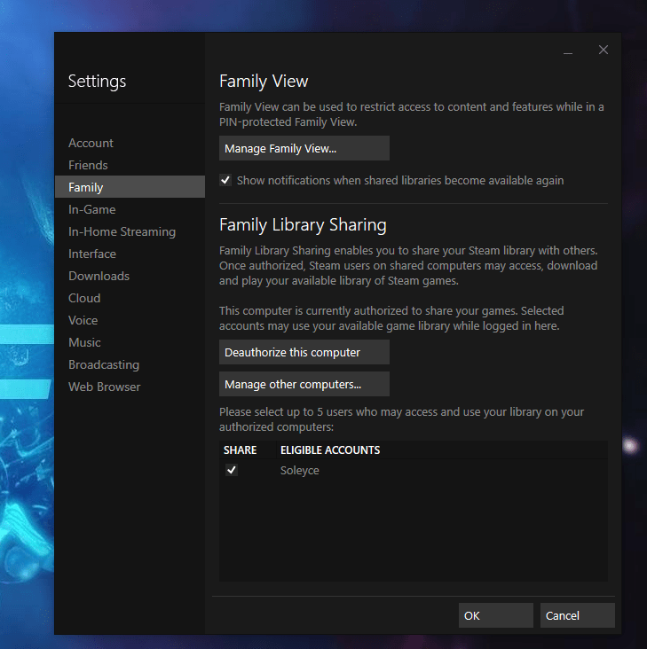 Désactiver un compte steam d'un ordinateur sur le forum