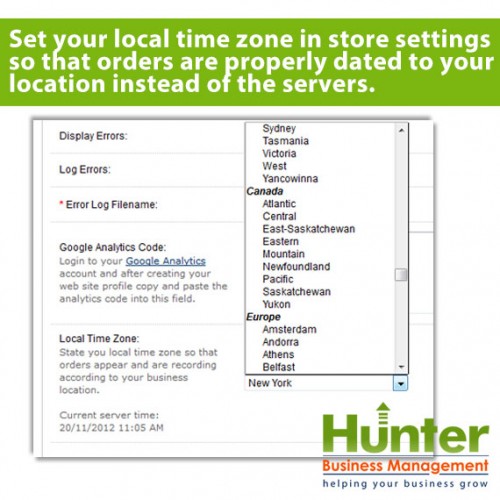OpenCart Time Zone Setting & Admin Order Times