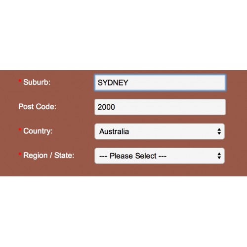 OpenCart Australia Postcode Auto Complete from suburb