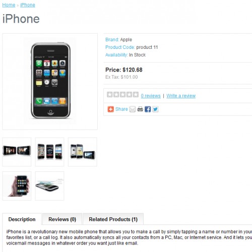 OpenCart Catalog Store, Catalog View, No Cart, View Only
