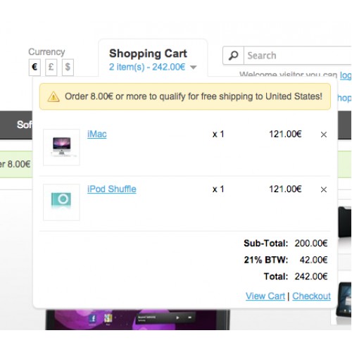 OpenCart Country Based Free Shipping