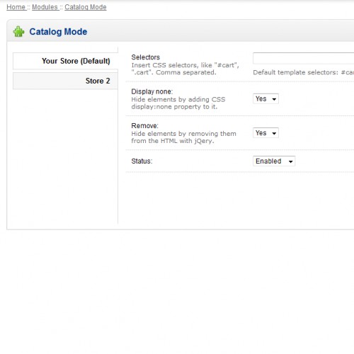 OpenCart Catalog Store, Catalog View, No Cart, View Only