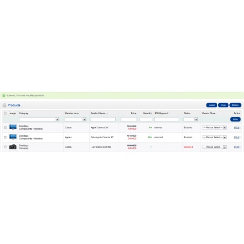 OpenCart Admin Quick Edit PRO