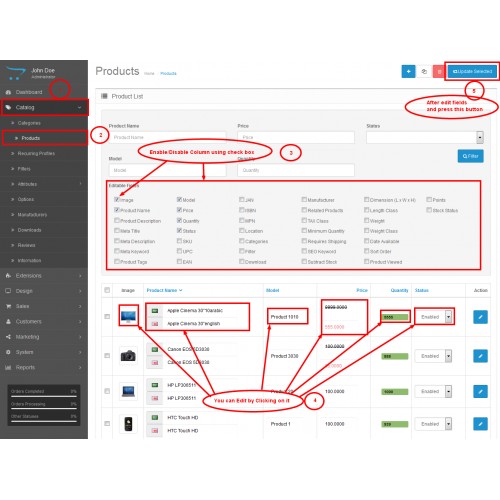 OpenCart Multiple Product Quick Edit Pro