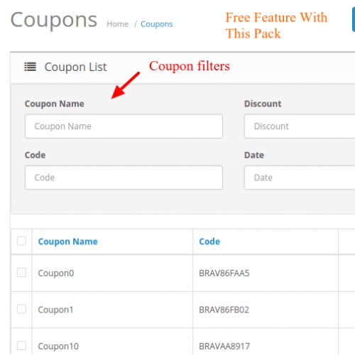 OpenCart Bulk Coupon Generator/Import ( Automatic & Csv Sheet)