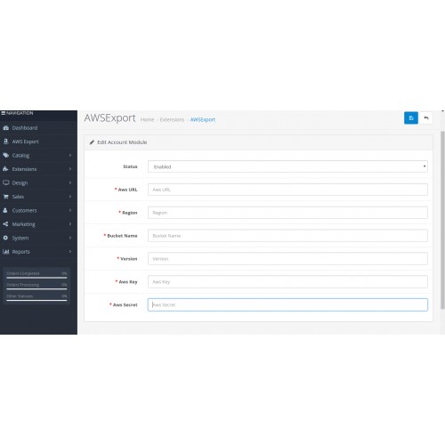 OpenCart AWS Export
