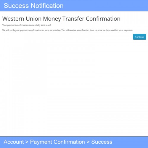 OpenCart Western Union Payment Confirmation