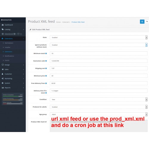 OpenCart Product xml feed on google marchant based