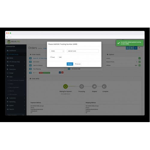 OpenCart Order Tracking with AWB Management [Advanced]