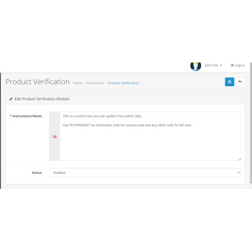 OpenCart Product Verification