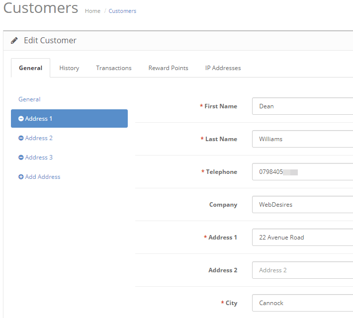 Shipping & Billing Telephone Number for OpenCart