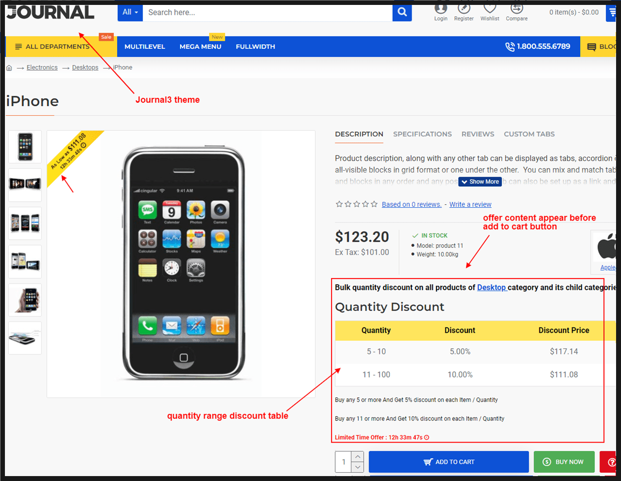 OpenCart Category Based Quantity Discount
