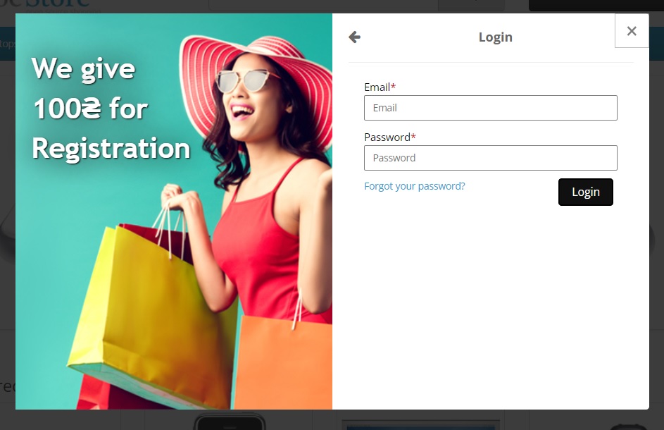 OpenCart Auto Promo Code Registration + Authorization/Registration Modal