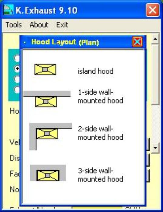 Kitchen Exhaust hood exhaust calculations Software Design