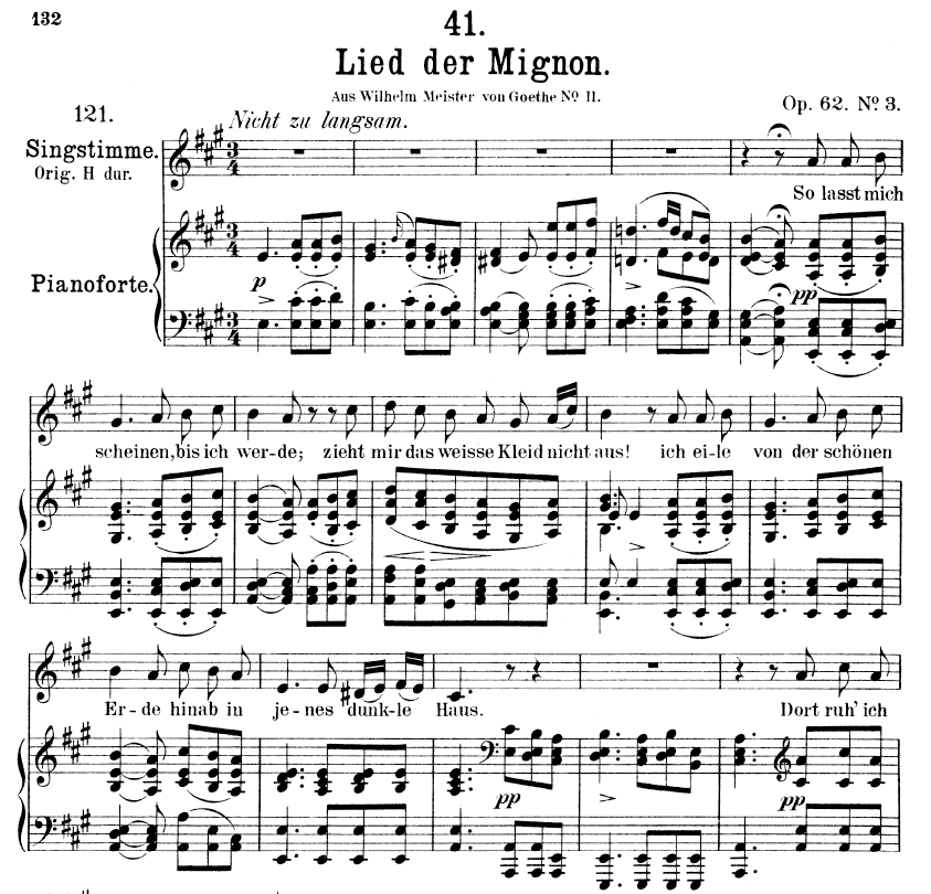 Lied der Mignon D.8773 "So lasst mich scheinen", Medium Voice in A