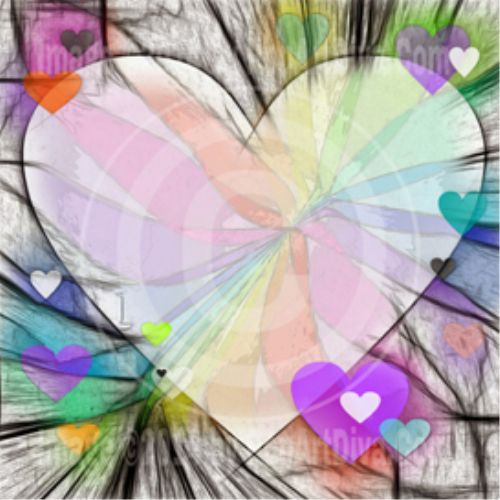Kaleidoscope Heart Frame Border  Graphic Photos and Images Clip Art