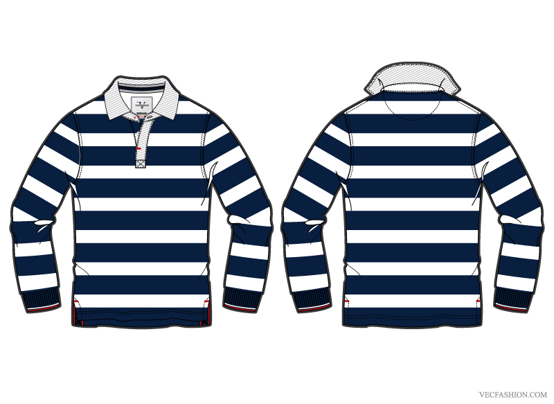VF080Mens Rugby Shirt Vector Template Other Files Patterns and