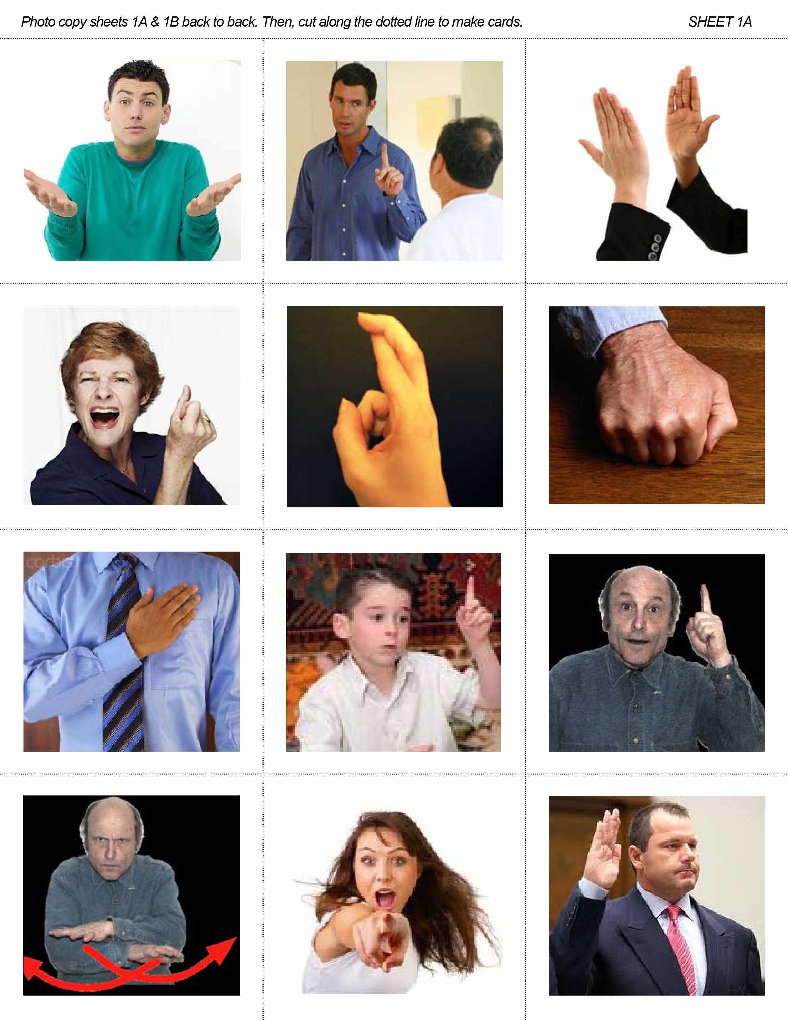 ESL Group Activity Reading Body Language 1 Hand Gestures eBooks