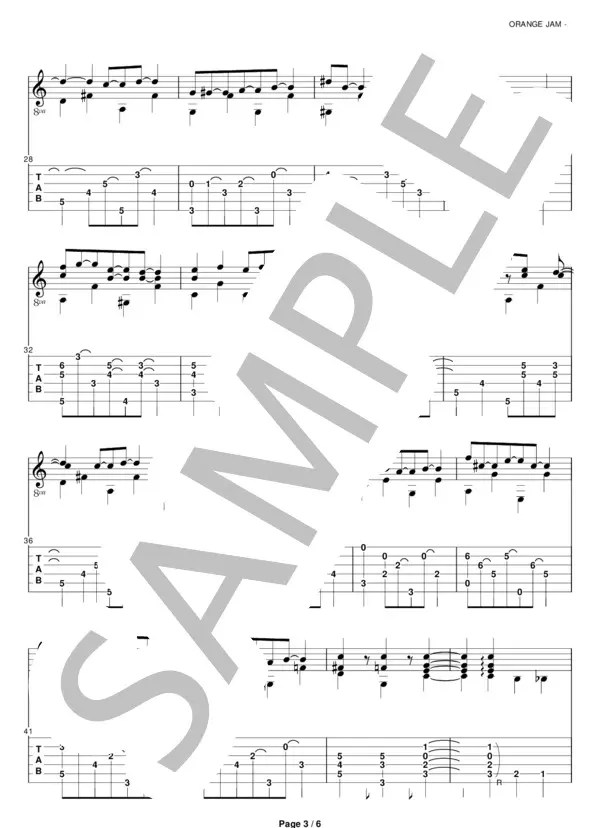 【楽譜】orange jam / シオミ モトヒコ (ギターソロ / 上級) Piascore 楽譜ストア