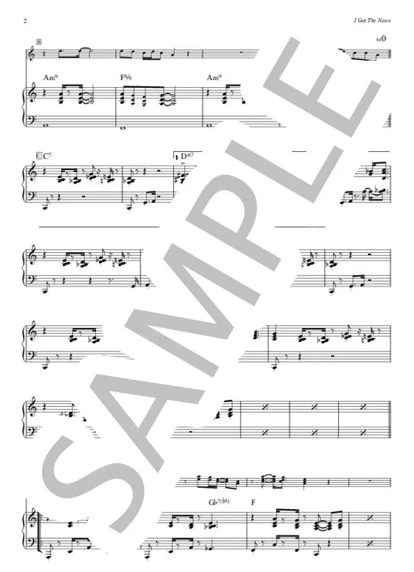 【楽譜】I Got The News Steely Dan / スティーリー・ダン (ピアノソロ / 中〜上級) Piascore 楽譜ストア