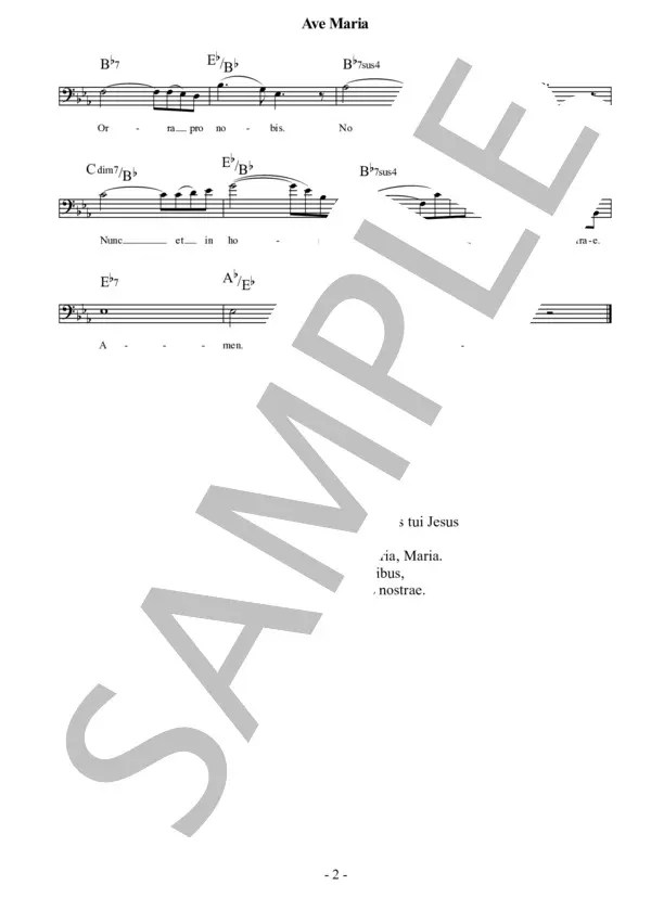 【楽譜】Ave Maria ヘ音記号 / アヴェ・マリア / クリスマスソング・ライブラリ / ヨハン・セバスチャン・バッハ (トロンボーン
