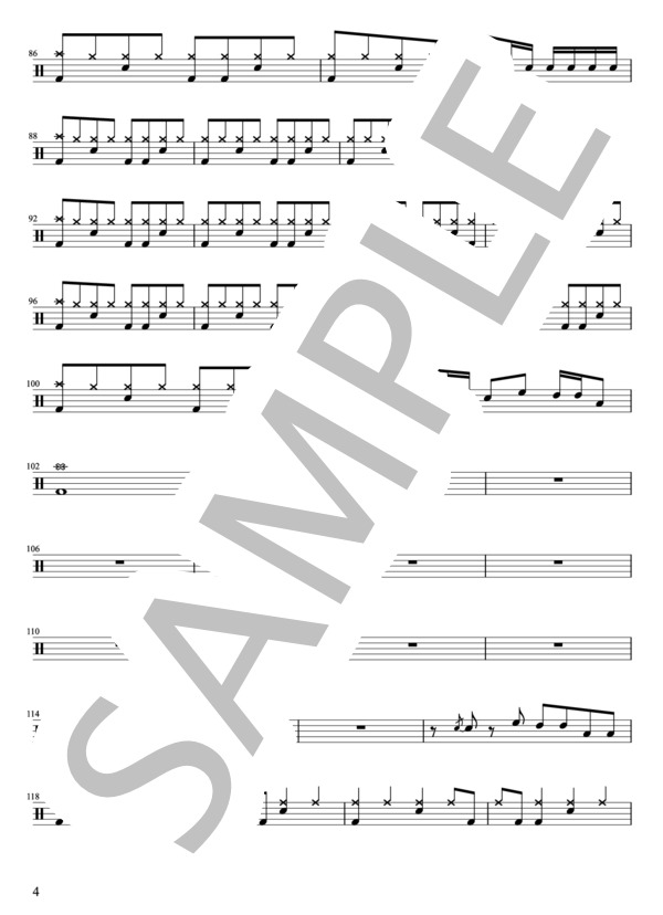 【楽譜】X JAPAN Rusty Nail(ドラムパートのみ：完コピ)【楽譜・スコア】／X JAPAN