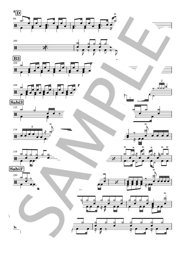 【楽譜】ため息 shooting the MOON／UNIZON SQUARE GARDEN （ドラム，中〜上級） Piascore 楽譜ストア