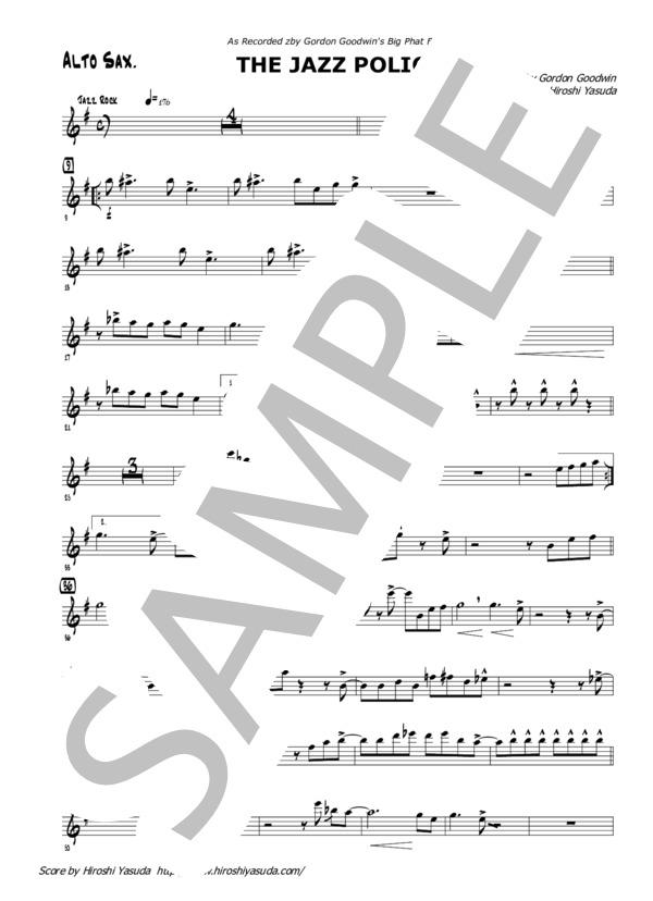 【楽譜】JAZZ POLICE / エリック・マリエンサル (アルトサックス / 上級) Piascore 楽譜ストア