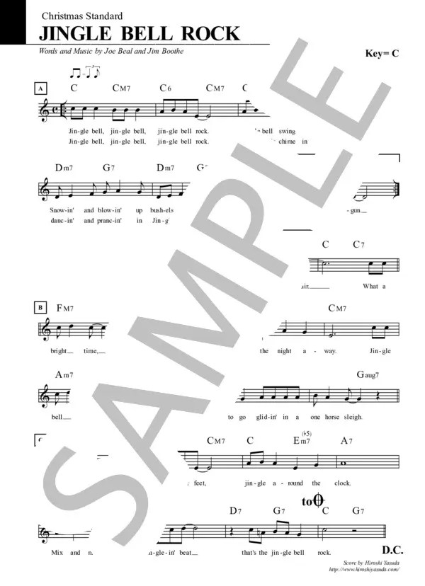【楽譜】 ジングルベル・ロック / Jingle Bell Rock / クリスマスソング・ライブラリ / ジョー・ビール (メロディ