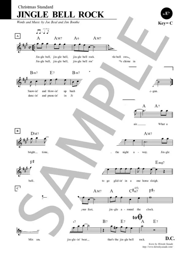 【楽譜】 ジングルベル・ロック in E♭ / Jingle Bell Rock / クリスマスソング・ライブラリ / ジョー・ビール