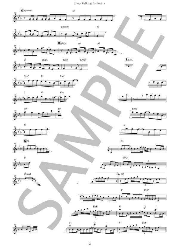 【楽譜】Sleep Walking Orchestra / 藤原 基央 (テナーサックス / 初〜中級) Piascore 楽譜ストア