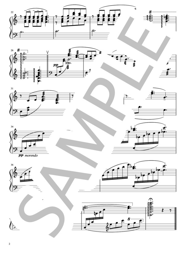 【楽譜】月の光(Short ver.) / 無伴奏マリンバ用楽譜／クロード・アシル・ドビュッシー （マリンバ，初