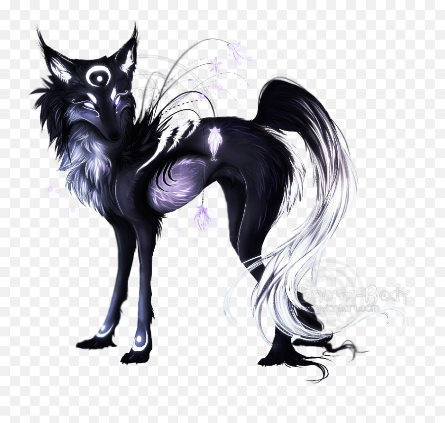 Anime Black And White Wolf