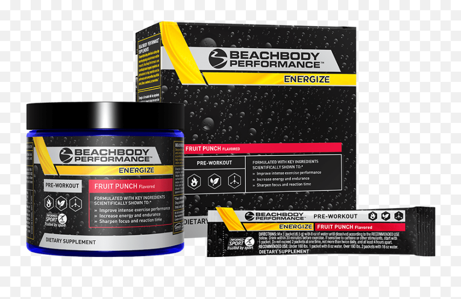 Beachbody Performance Energize Fruit Punch Beachbody Pre Workout Png