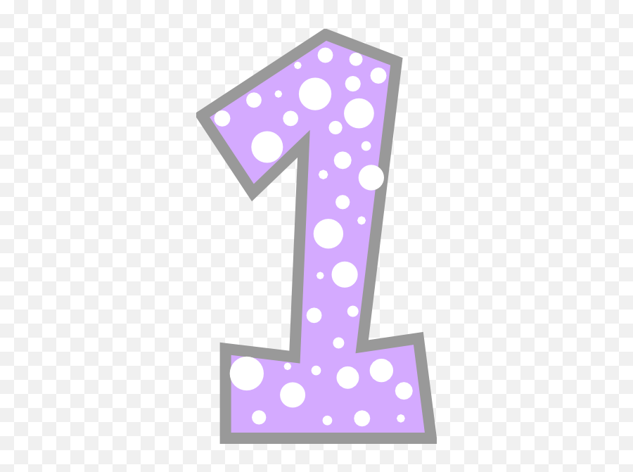 Polka Dot Number One Png Free Transparent Background Clipart Number 1